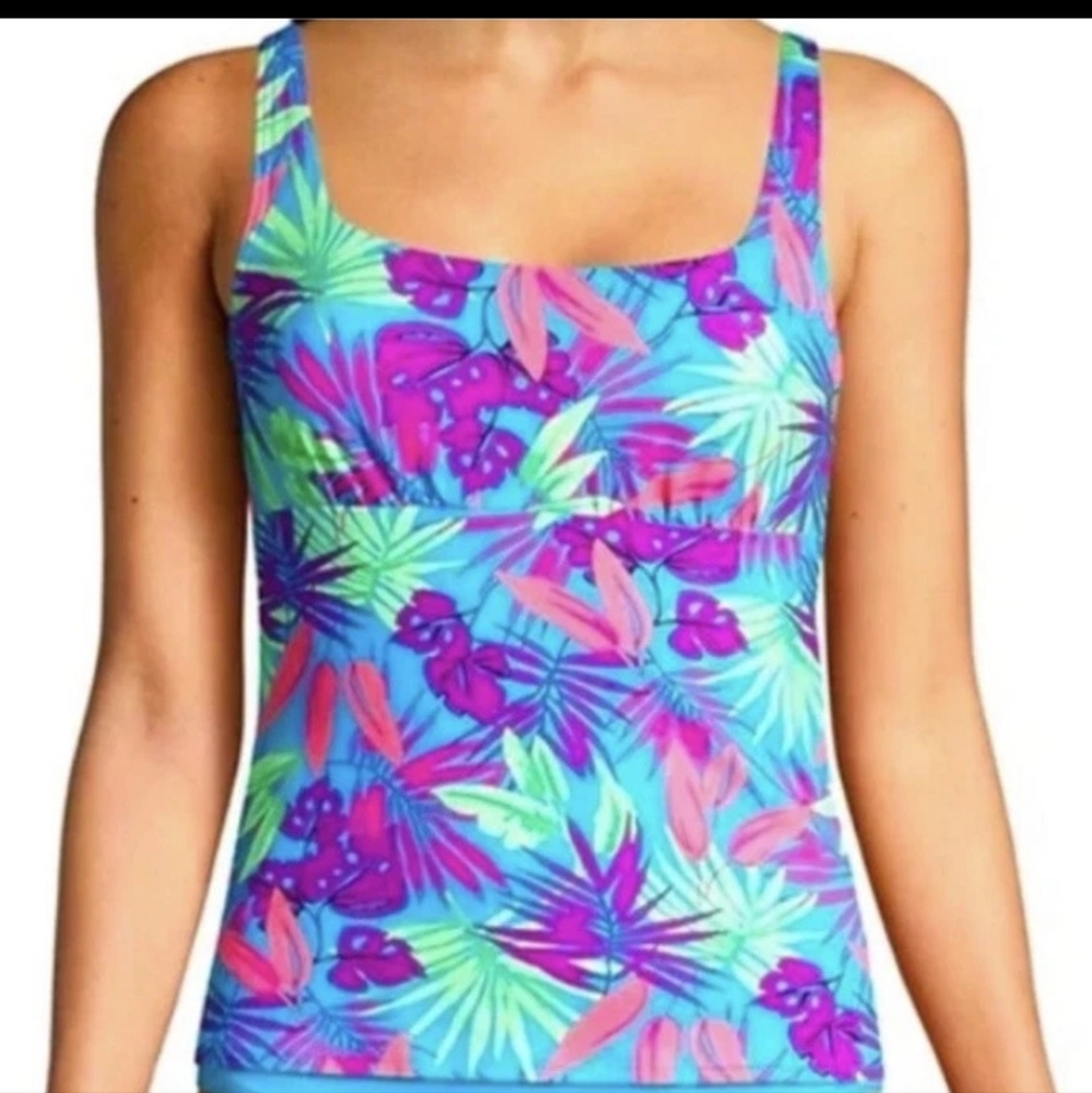 Lands' End Tropical Tankini Swimwear Top